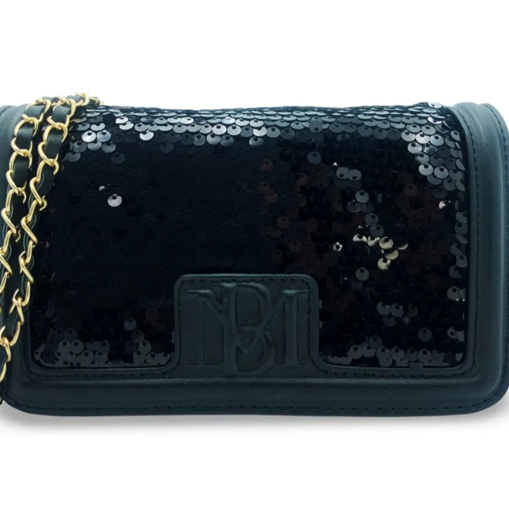 Elegant Black Sequin Shoulder Bag